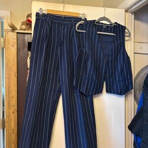 GAP Navy and White Striped Vest and Pants Set